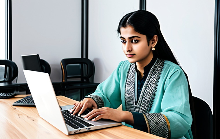 **

A student, fully clothed in a traditional shalwar kameez, sitting at a desk studying coding on a laptop. Books on Python, JavaScript, and HTML are stacked nearby. The background is a bright, modern study room. The scene should evoke a sense of learning and dedication. safe for work, appropriate content, fully clothed, professional, perfect anatomy, natural pose, well-formed hands, proper finger count, natural body proportions.

**